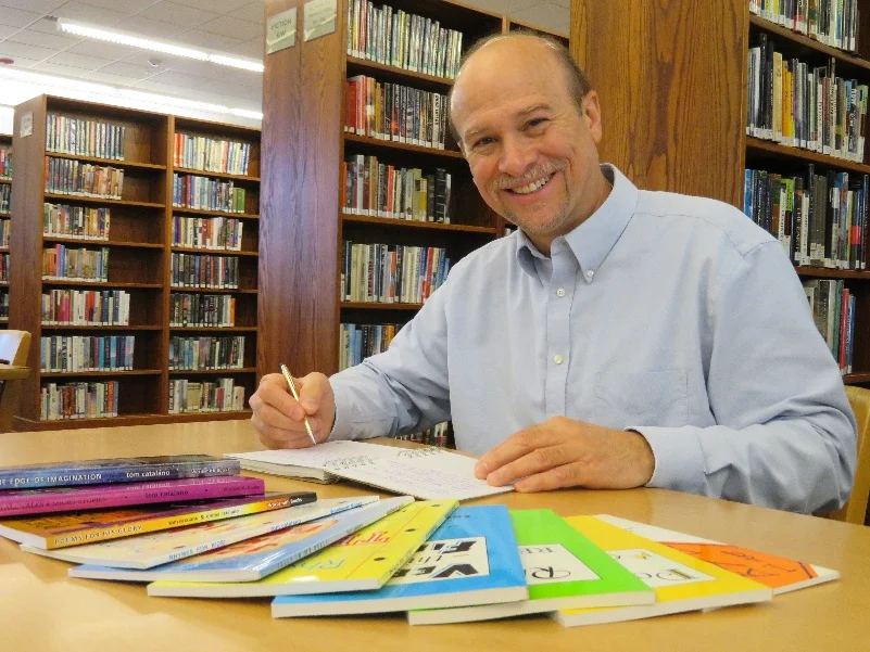 Tom Catalano reading one of his books