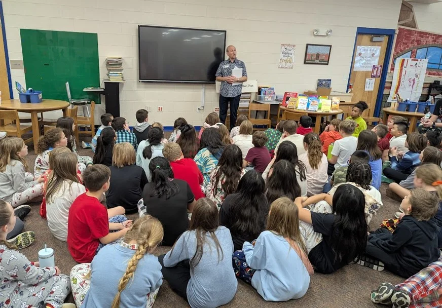 Tom Catalano presenting in a school classroom